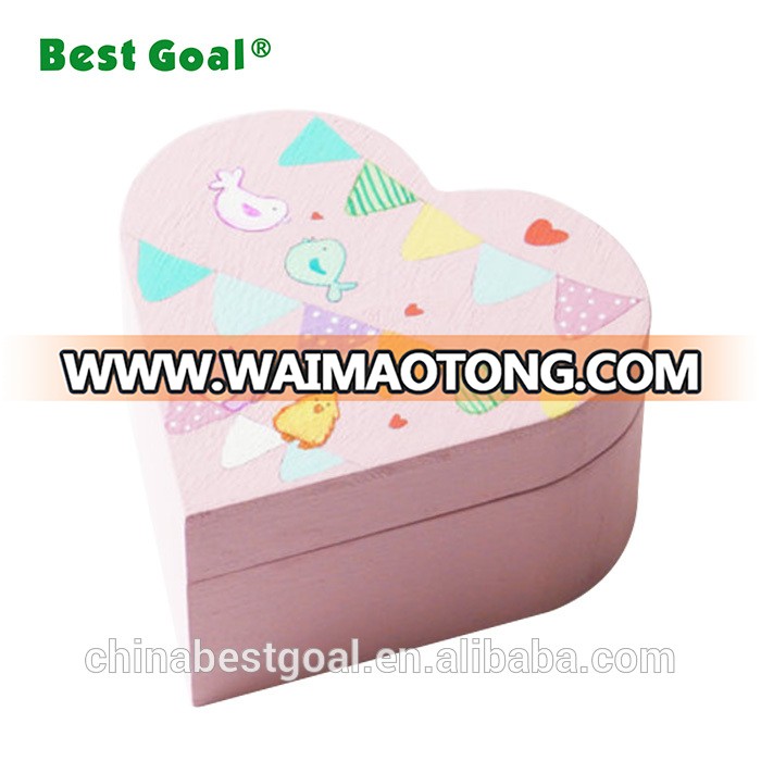 Art decoration jewelry love heart wooden box